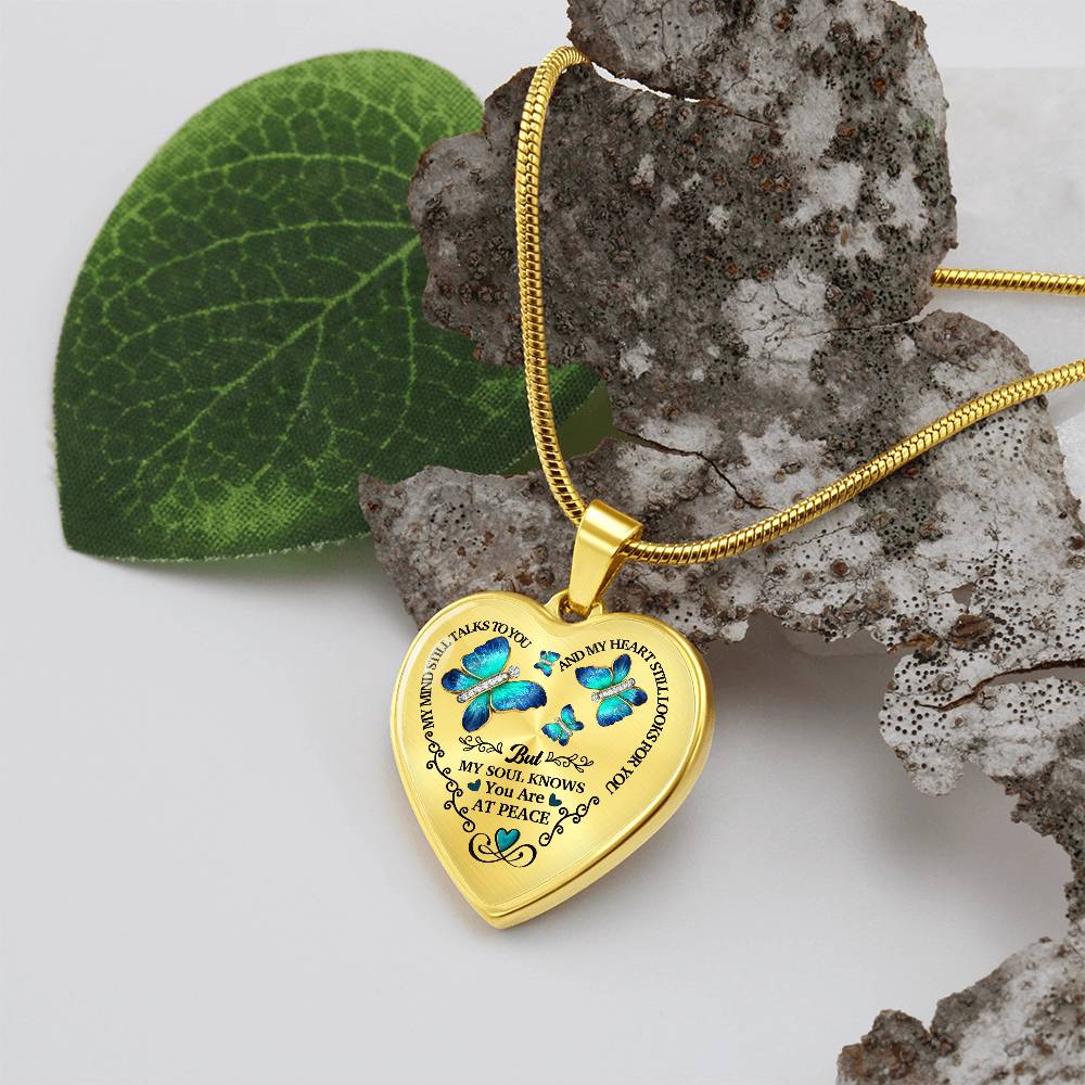 At Peace Memorial Graphic Heart Necklace