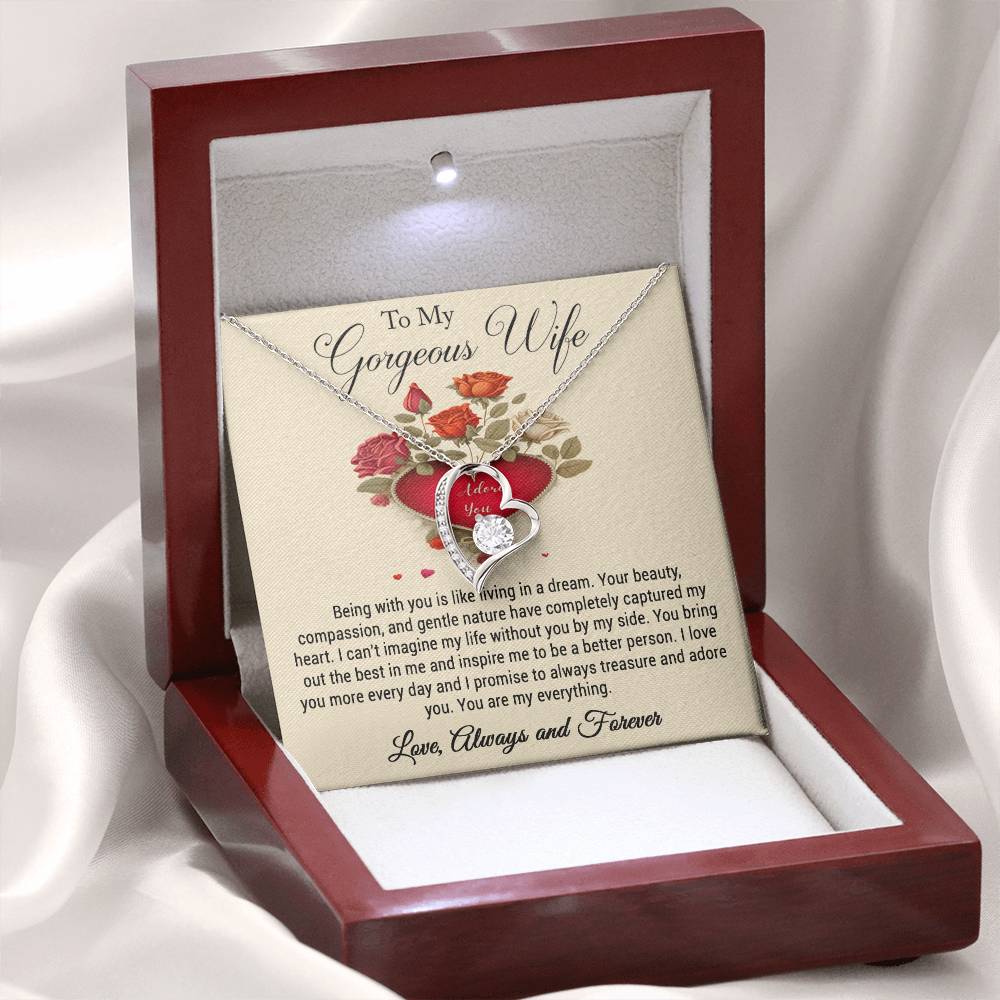 To My Gorgeous Wife I Adore You Forever Love Necklace