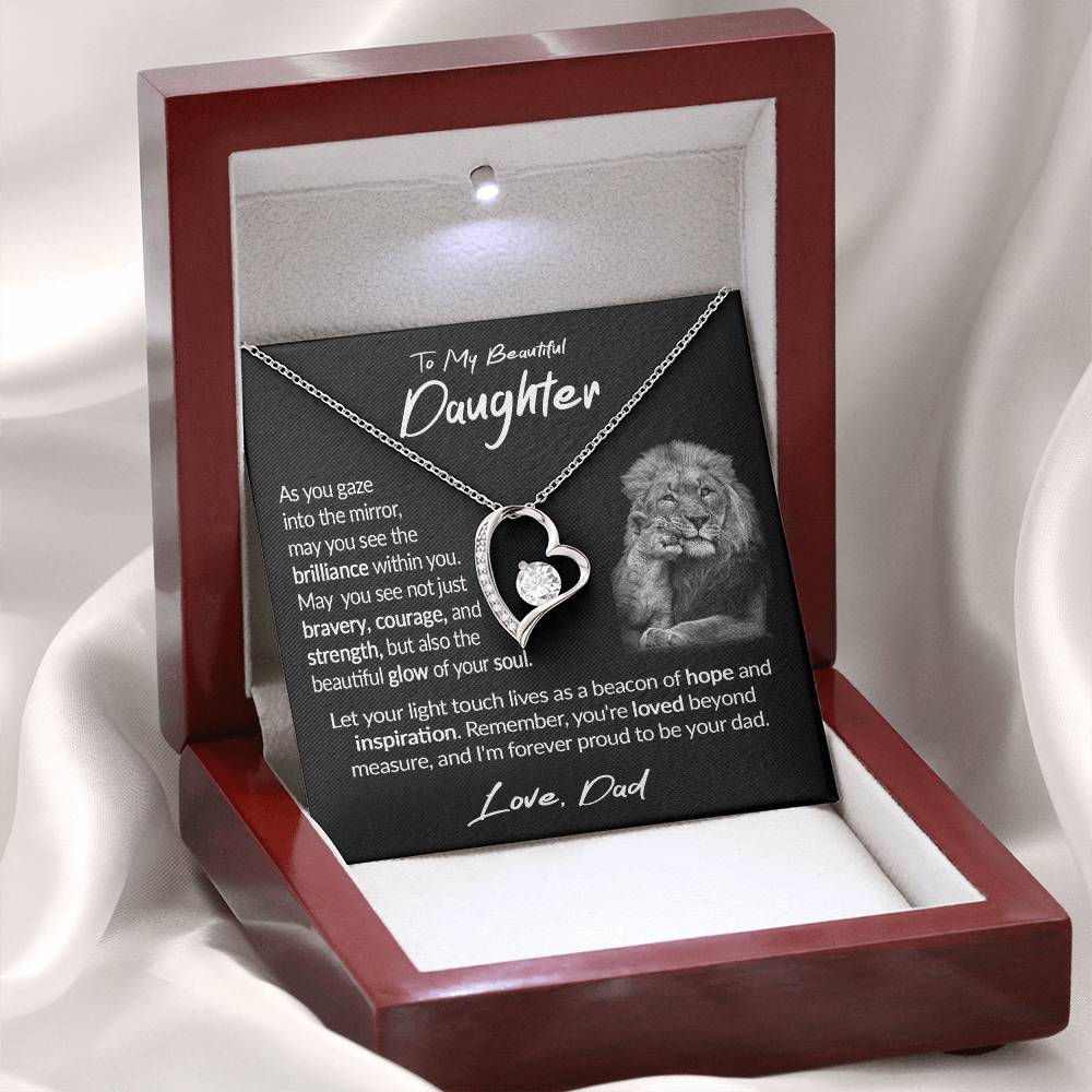 To My Beautiful Daughter Gift Necklace from Dad