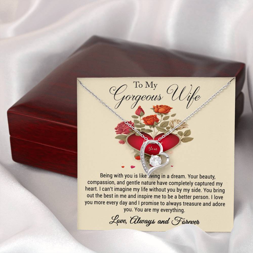 To My Gorgeous Wife I Adore You Forever Love Necklace
