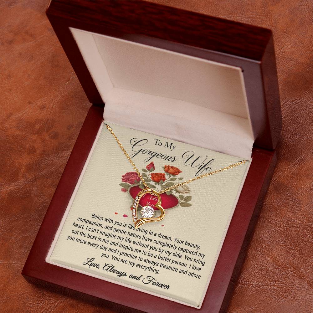 To My Gorgeous Wife I Adore You Forever Love Necklace
