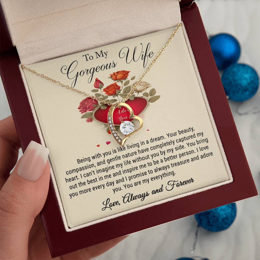 To My Gorgeous Wife I Adore You Forever Love Necklace