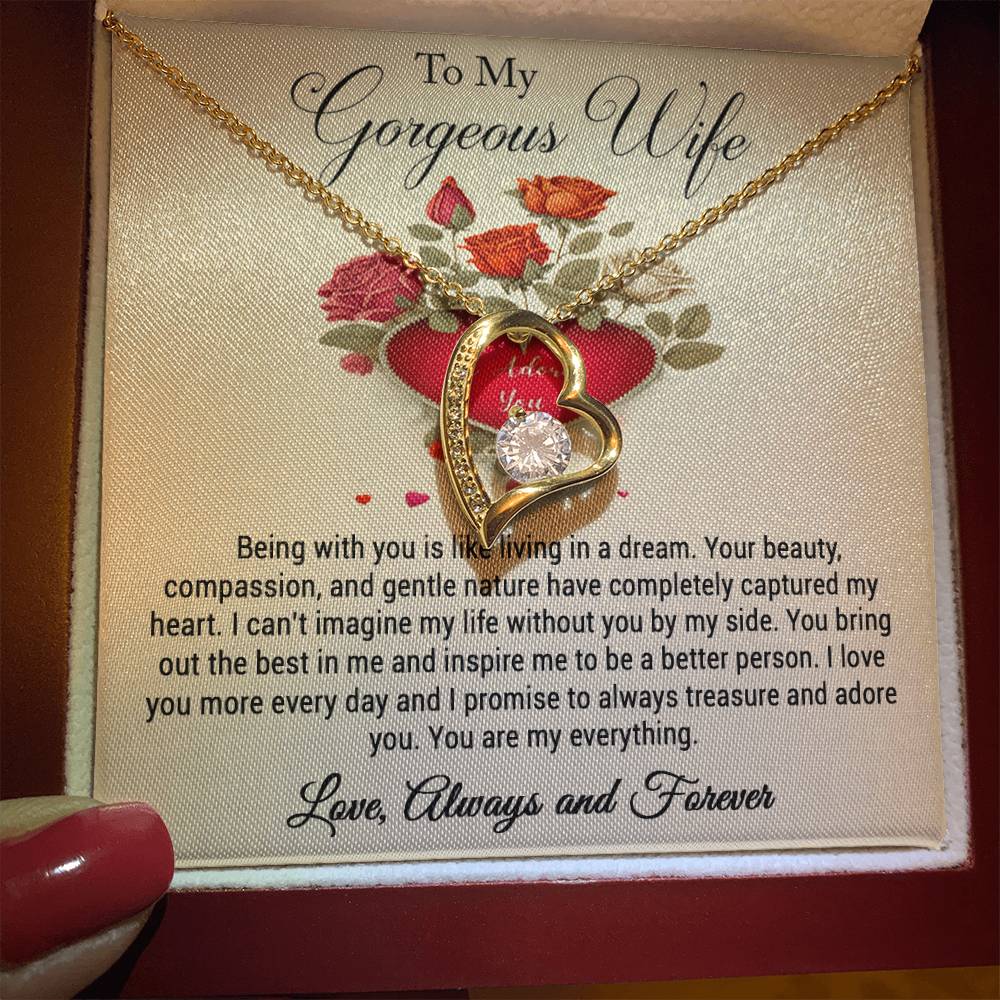 To My Gorgeous Wife I Adore You Forever Love Necklace