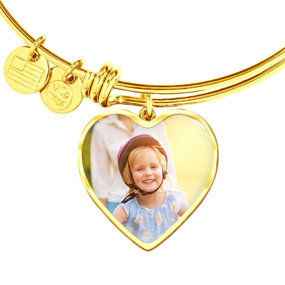 Photo Upload Heart Bangle Keepsake