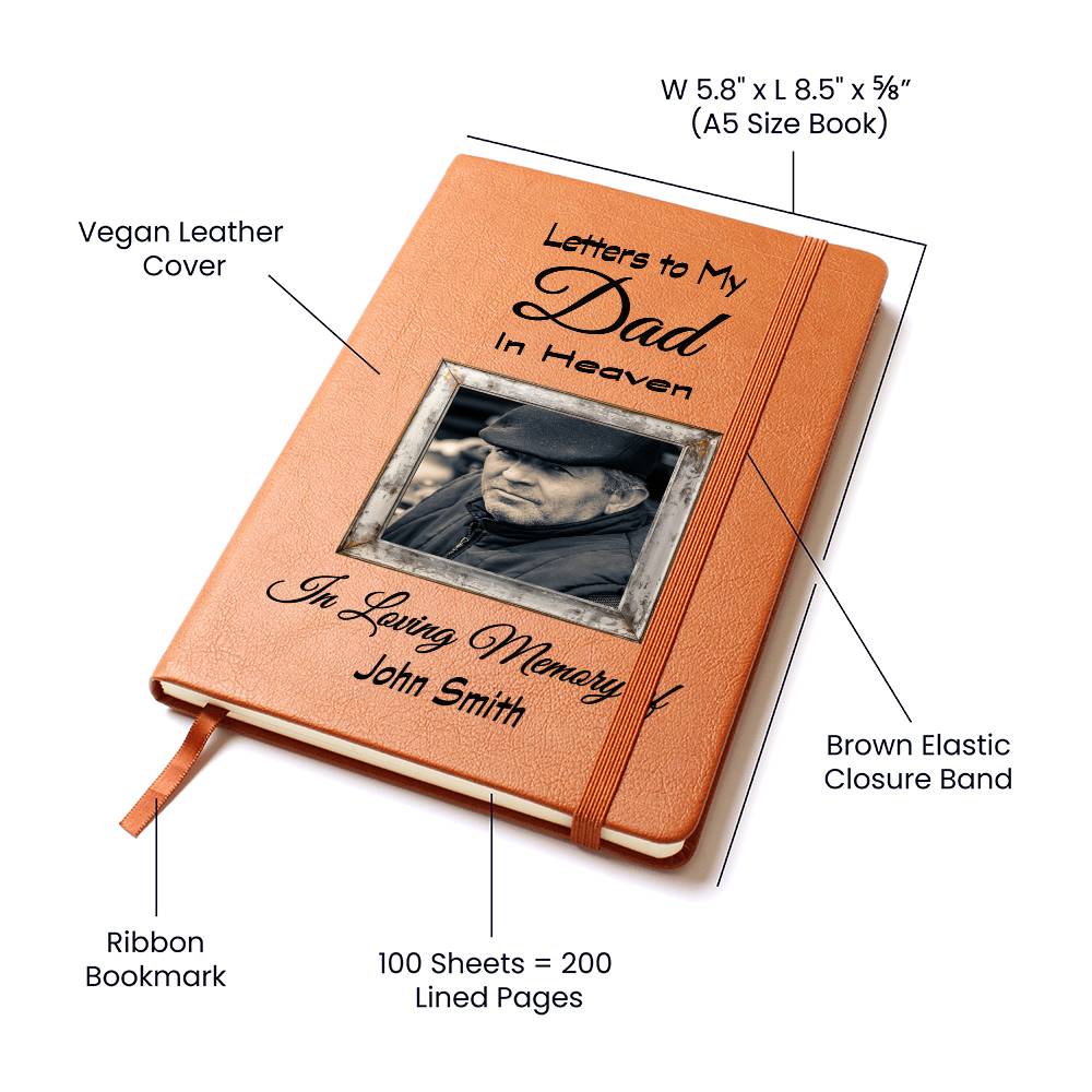 Personalized Grief Journal / Letters To My Dad In Heaven with Photo Upload