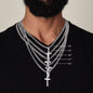 To My Fishing Dad Cuban Chain with Artisan Cross Necklace with Personalized Engraving
