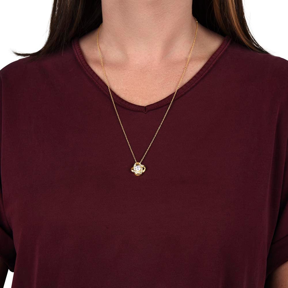 To The World'd Greatest Mom Gift Necklace, To My Mom Love Knot Necklace with Message Card