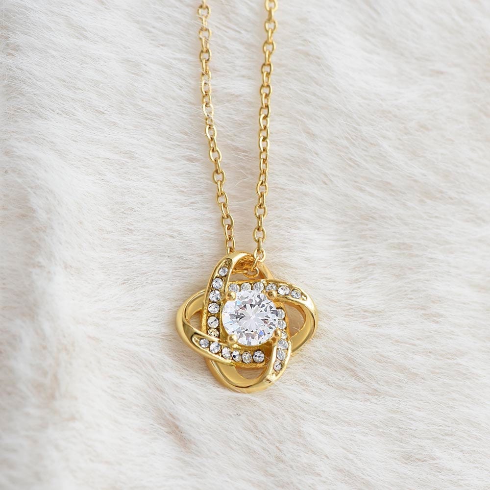 To My Loving Mom Gift Necklace with Message Card, Love Knot Pendant Necklace for Mom