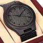 Wood Gift Watch for Dad, Encased in rich sandalwood and paired with a genuine leather strap