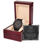 Wood Gift Watch for Dad, Encased in rich sandalwood and paired with a genuine leather strap