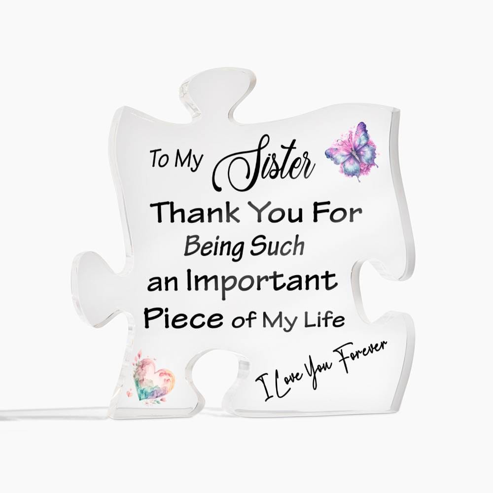 To My Sister Puzzle Acrylic Plaque
