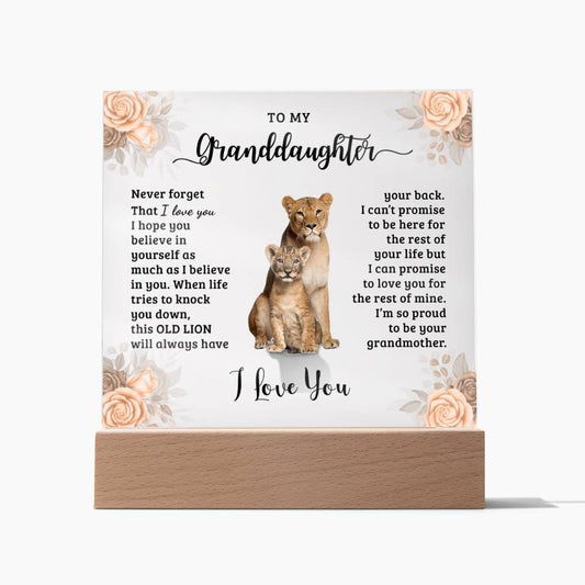 To My Granddaughter Square Acrylic Plaque