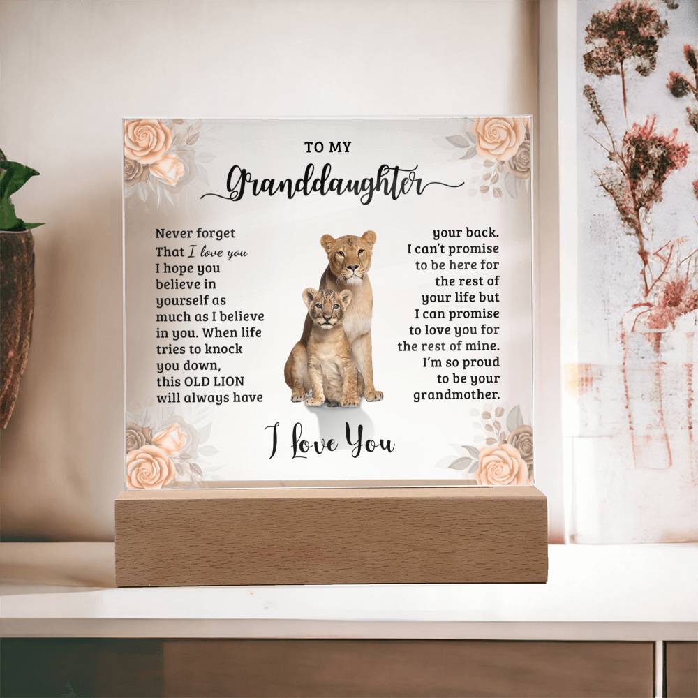 To My Granddaughter Square Acrylic Plaque