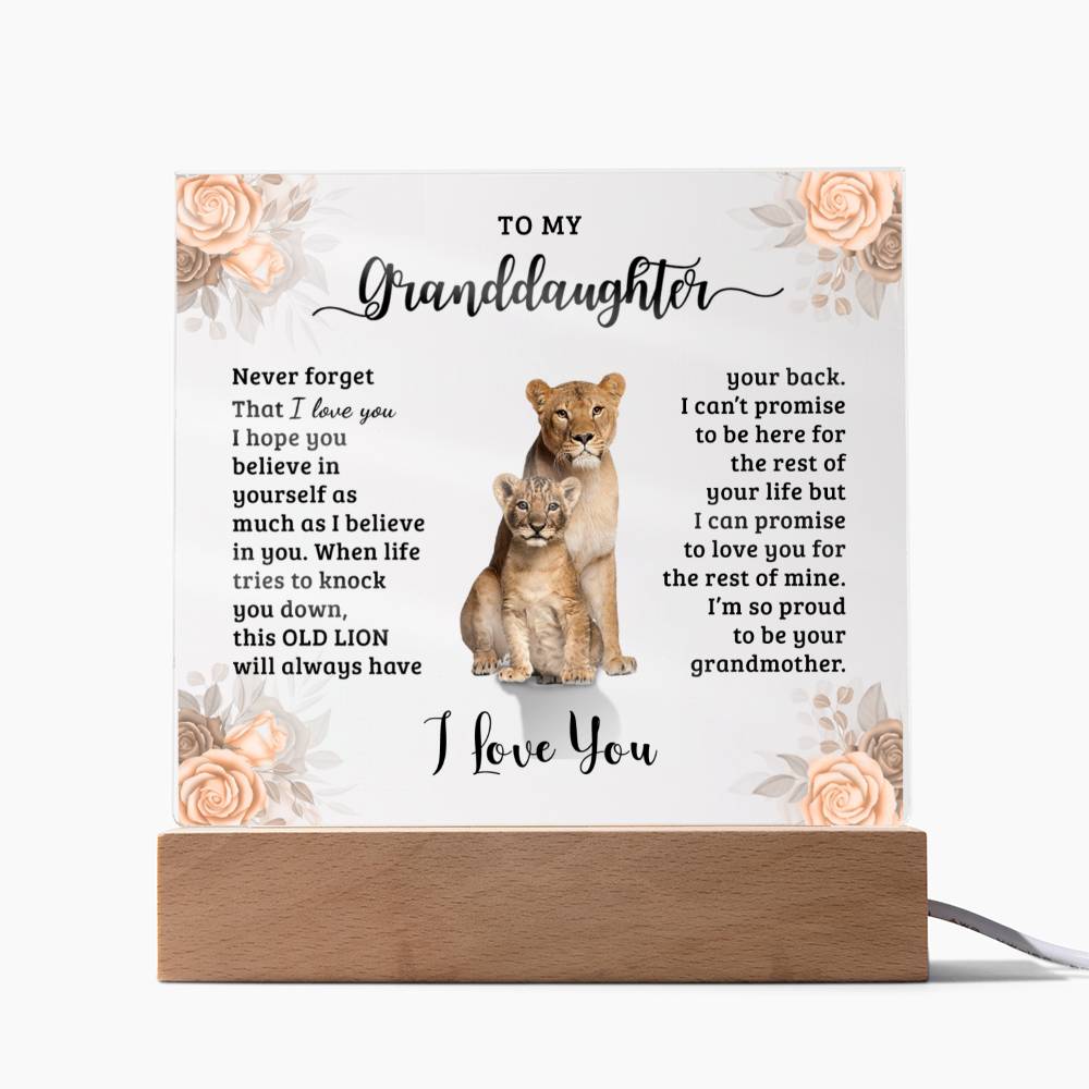 To My Granddaughter Square Acrylic Plaque
