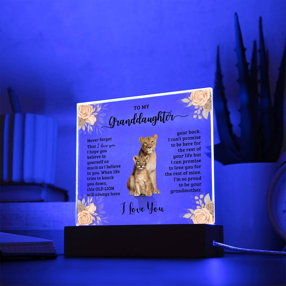 To My Granddaughter Square Acrylic Plaque