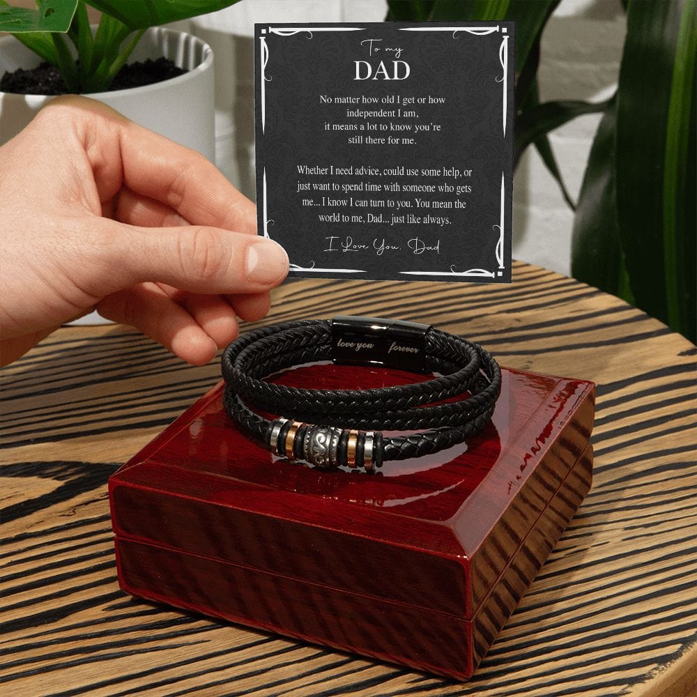 Father's Day Gift Bracelet, Men's "Love You Forever" Bracelet is perfect! Engraved with a heartfelt message
