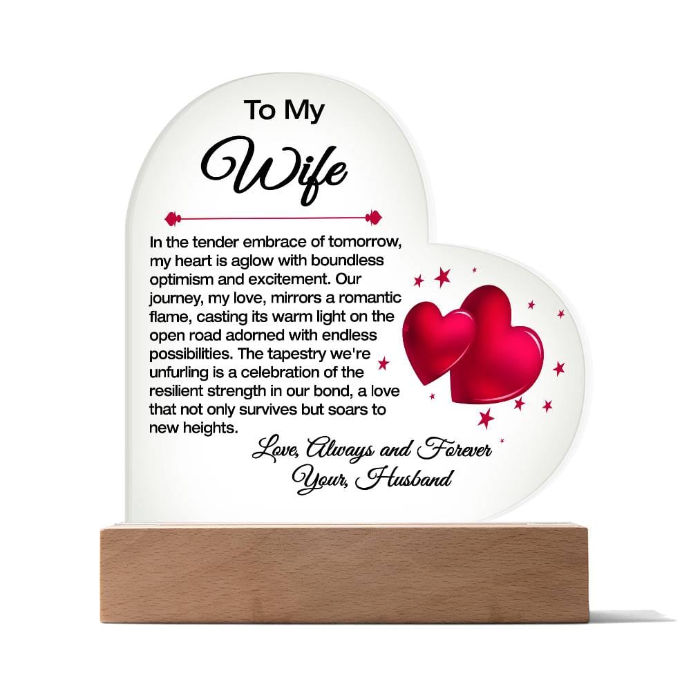 To My Wife acrylic heart with stand 1