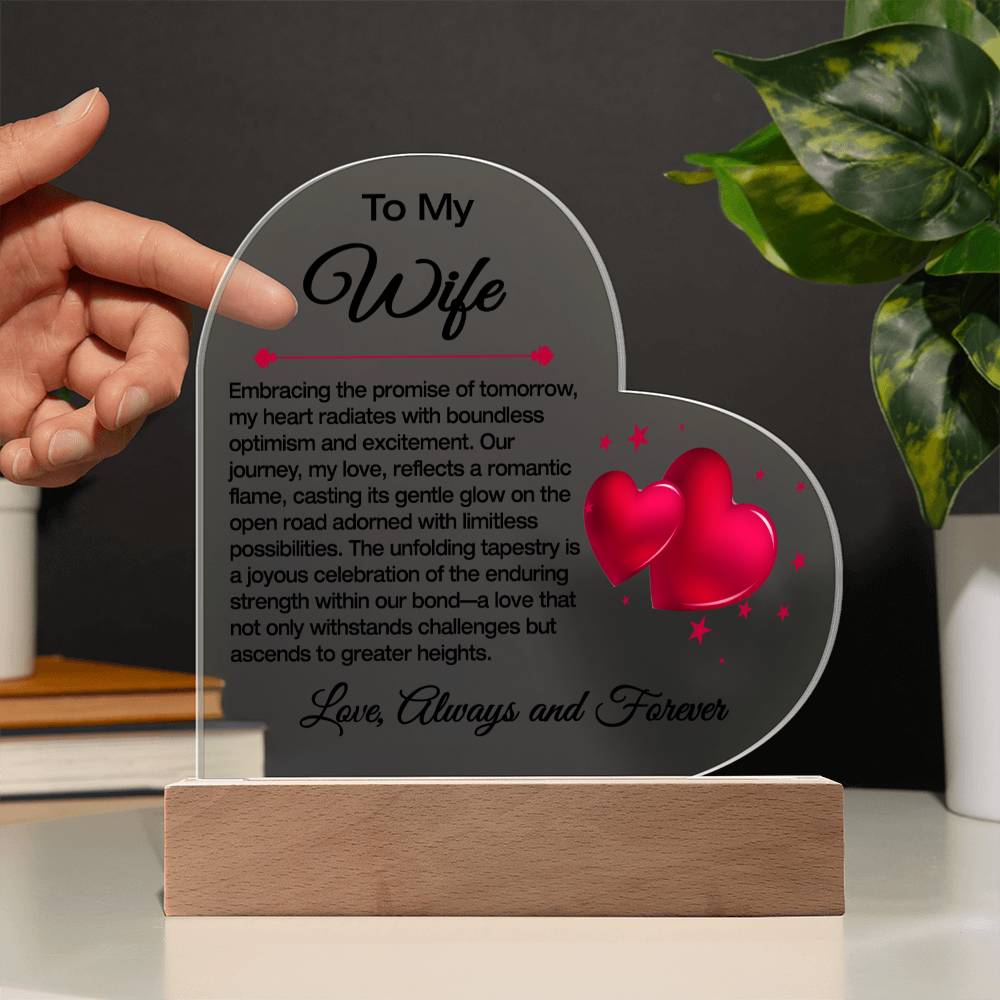 To My Wife acrylic Plaque / The Promise of Tommorow