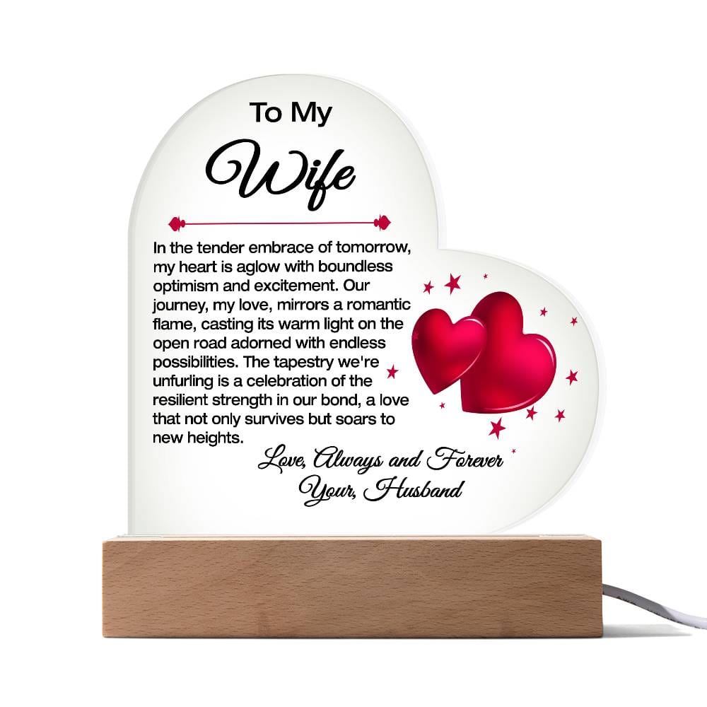 To My Wife acrylic heart with stand 1