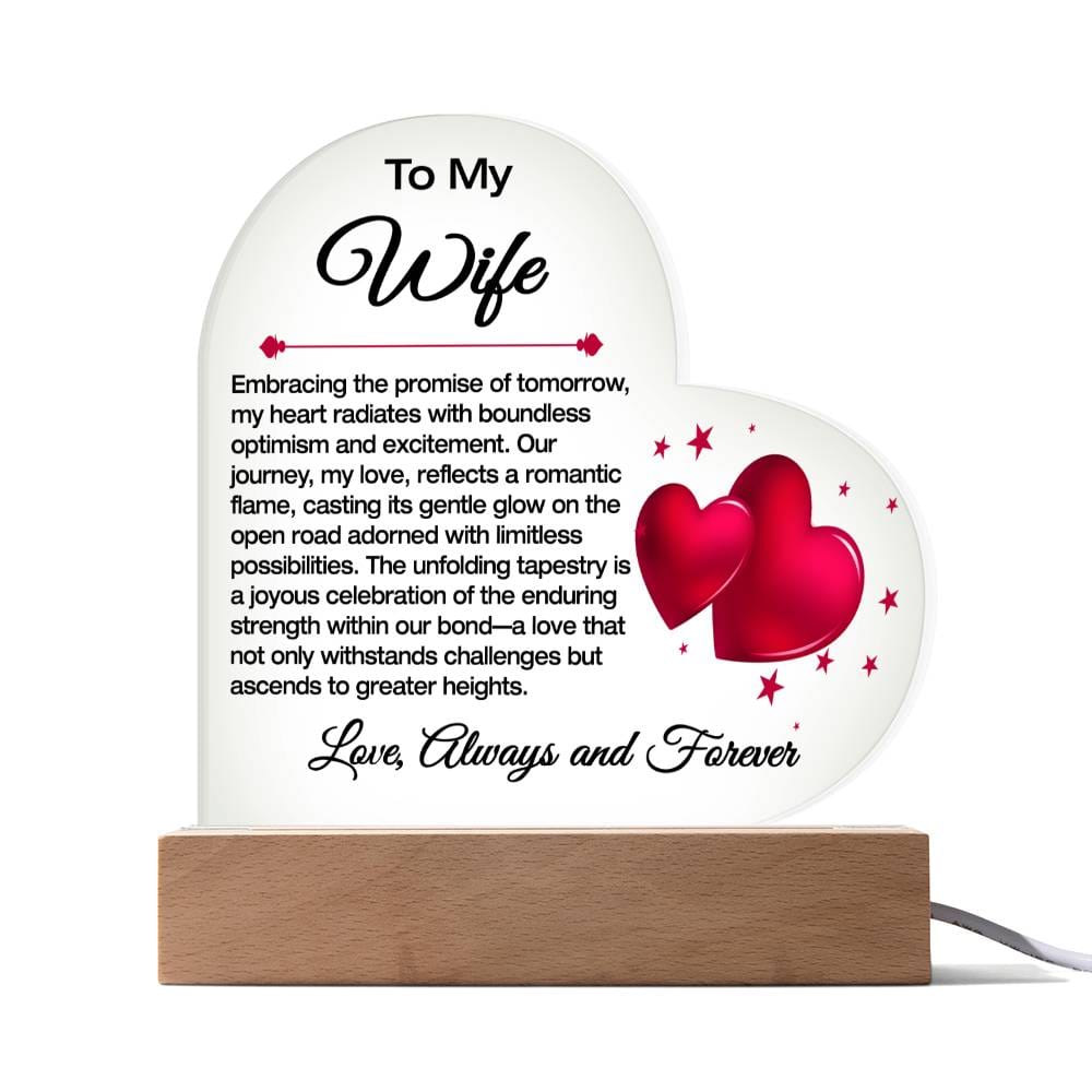 To My Wife Acrylic Plaque / The Promise of Tomorrow Message