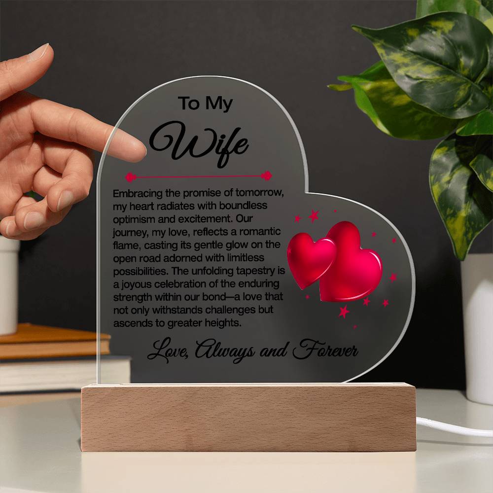 To My Wife acrylic Plaque / The Promise of Tommorow