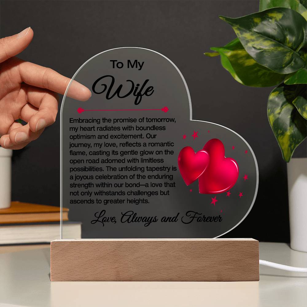 To My Wife Acrylic Plaque / The Promise of Tomorrow Message