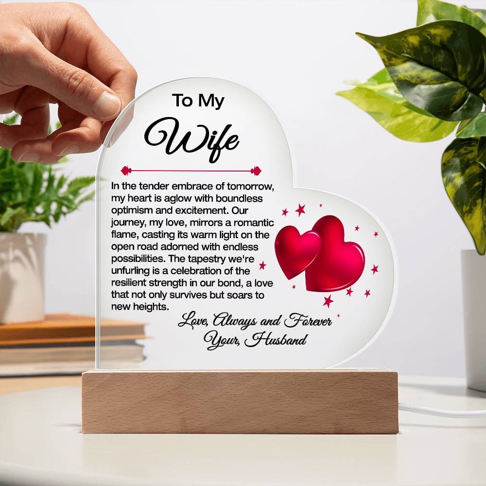 To My Wife acrylic heart with stand 1