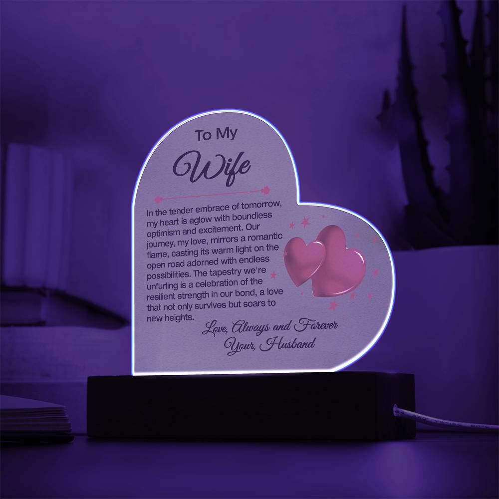 To My Wife acrylic heart with stand 1