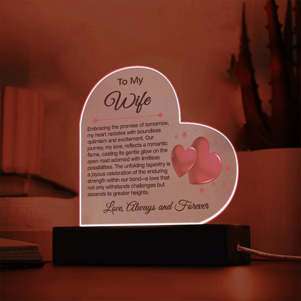 To My Wife Acrylic Plaque / The Promise of Tomorrow Message