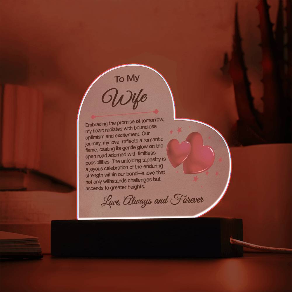 To My Wife acrylic Plaque / The Promise of Tommorow