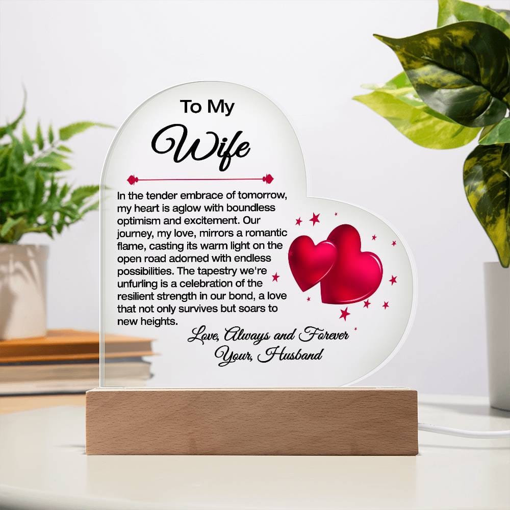 To My Wife acrylic heart with stand 1
