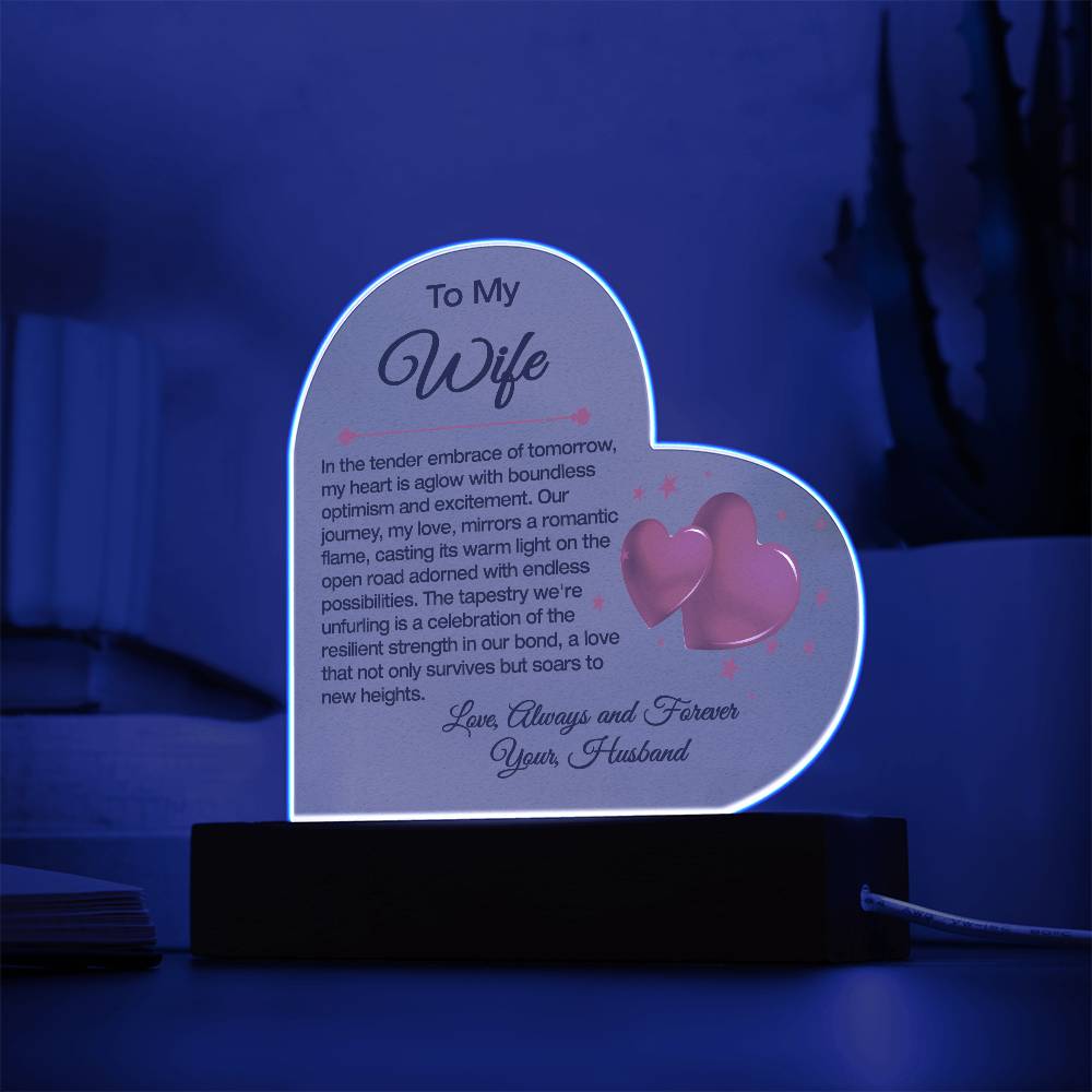 To My Wife acrylic heart with stand 1