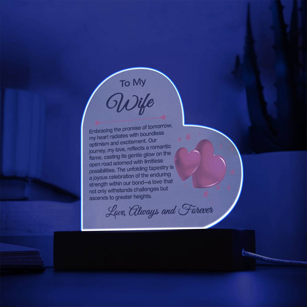 To My Wife Acrylic Plaque / The Promise of Tomorrow Message