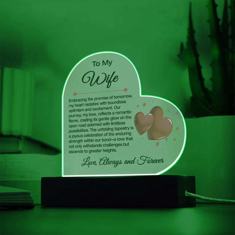 To My Wife acrylic Plaque / The Promise of Tommorow