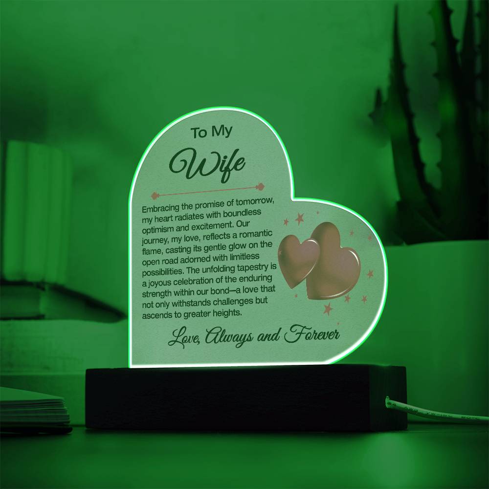 To My Wife Acrylic Plaque / The Promise of Tomorrow Message