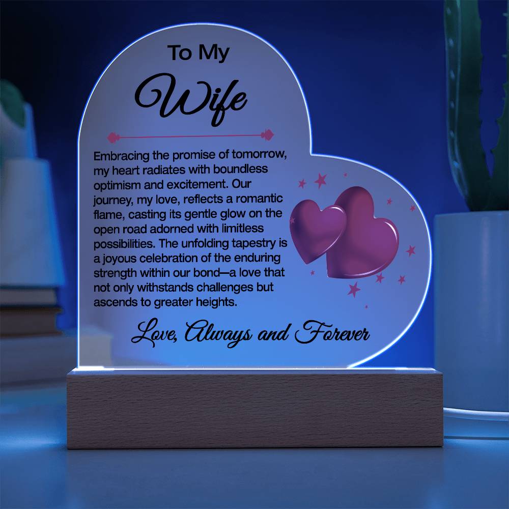 To My Wife acrylic Plaque / The Promise of Tommorow