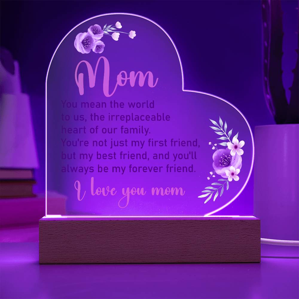 Mom Acrylic Heart / You Mean the World to Us