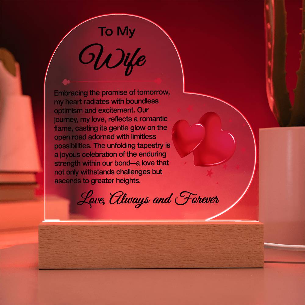 To My Wife acrylic Plaque / The Promise of Tommorow