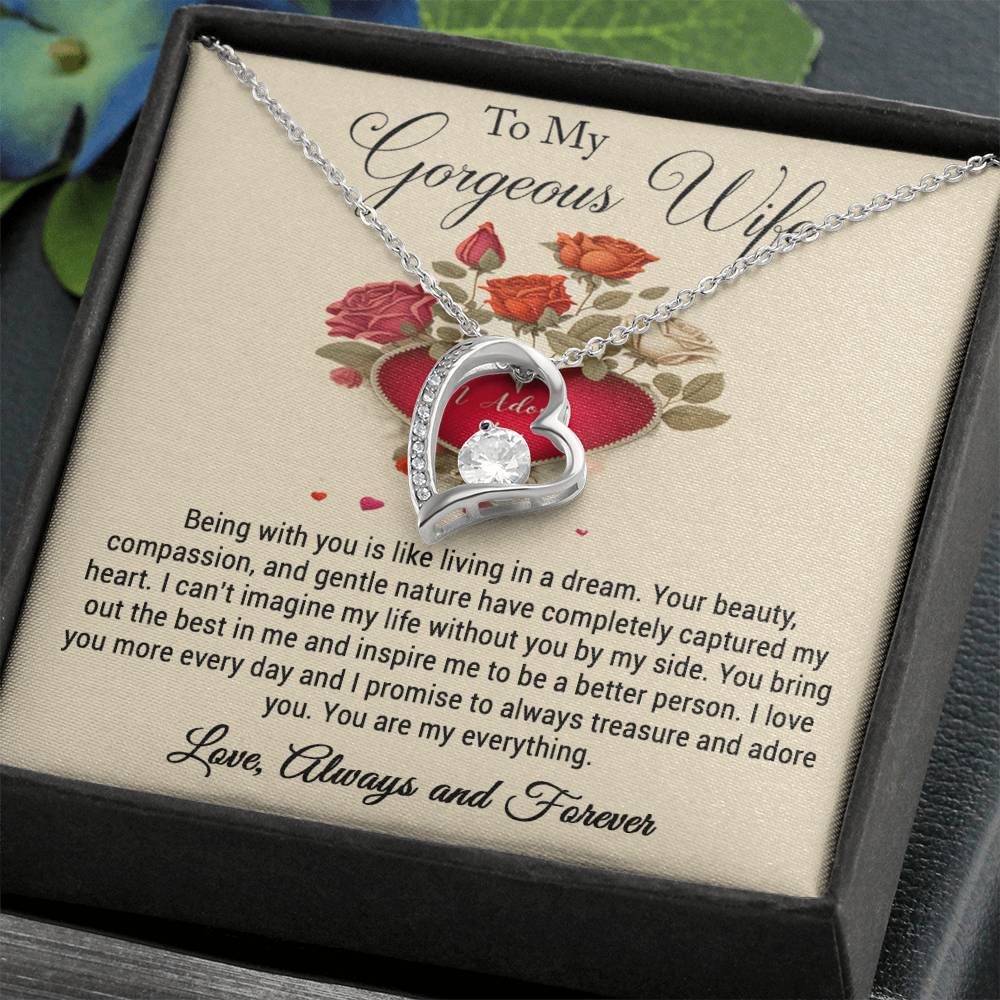 To My Gorgeous Wife I Adore You Forever Love Necklace