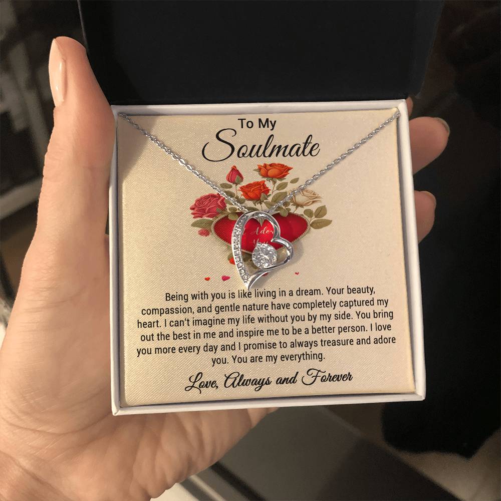 To My Soulmate, I Adore You Gift Necklace