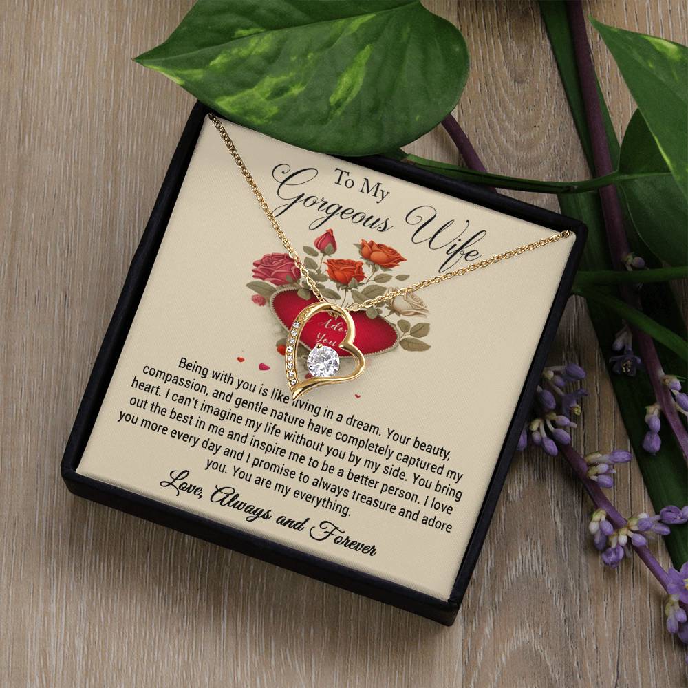To My Gorgeous Wife I Adore You Forever Love Necklace