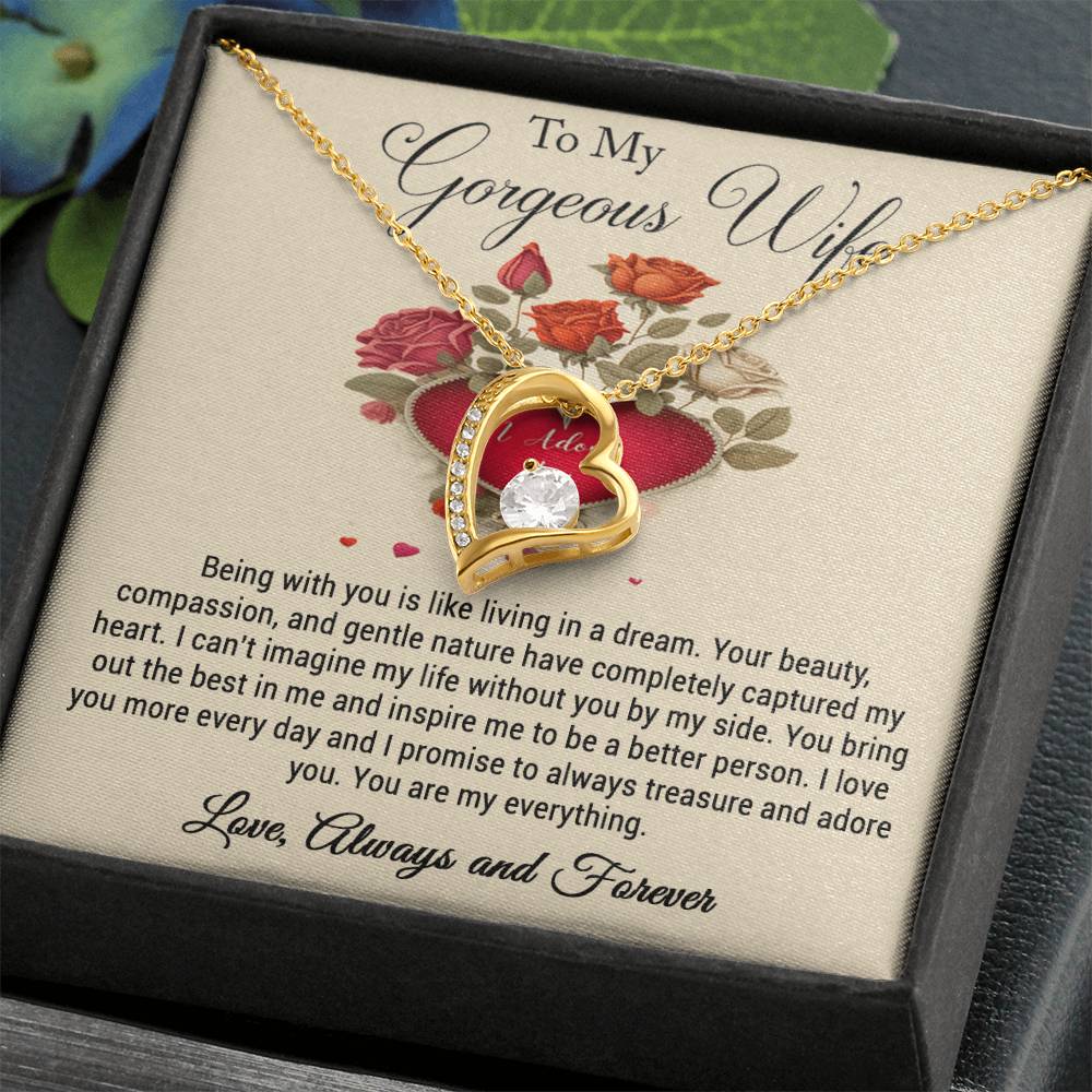 To My Gorgeous Wife I Adore You Forever Love Necklace