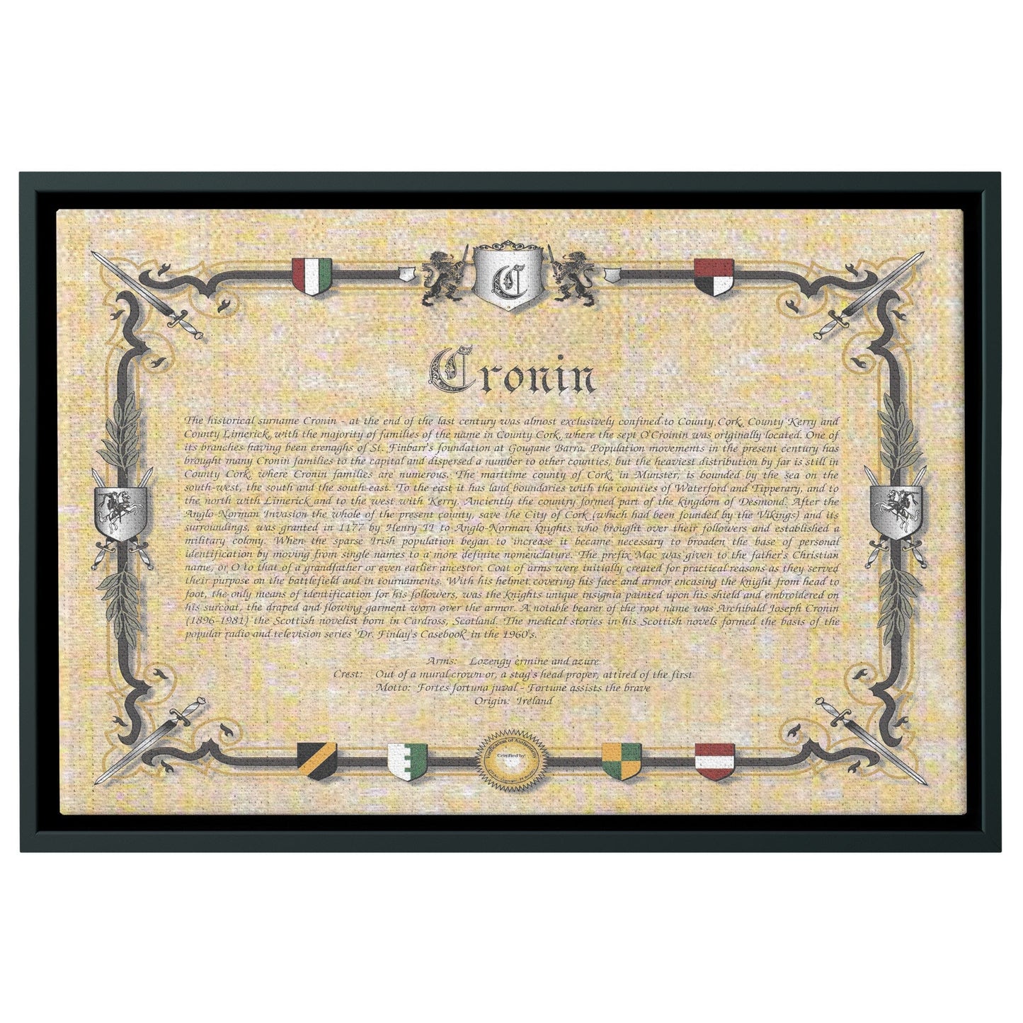 Family History on Framed Canvas