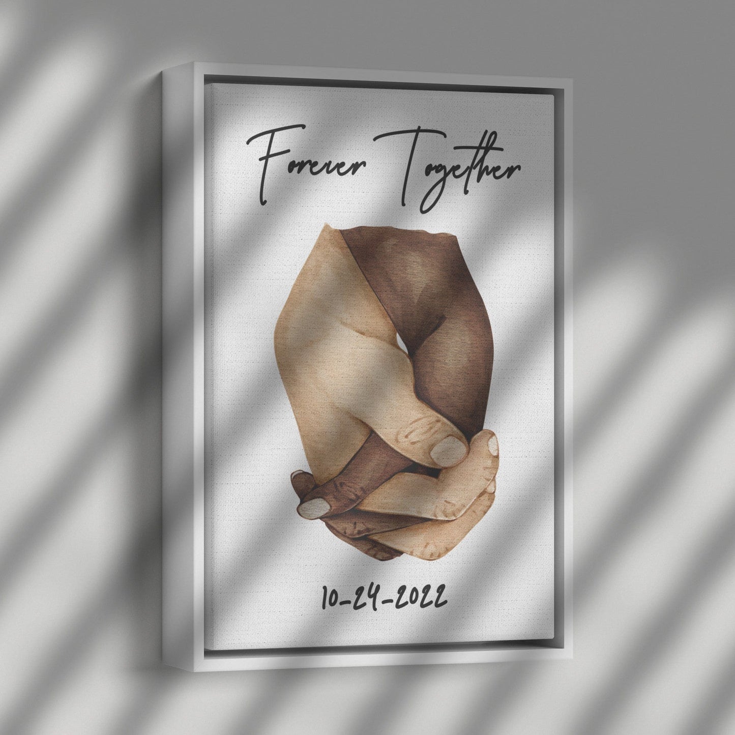 Forever Together Framed Canvas Hands, Personalized Gifts