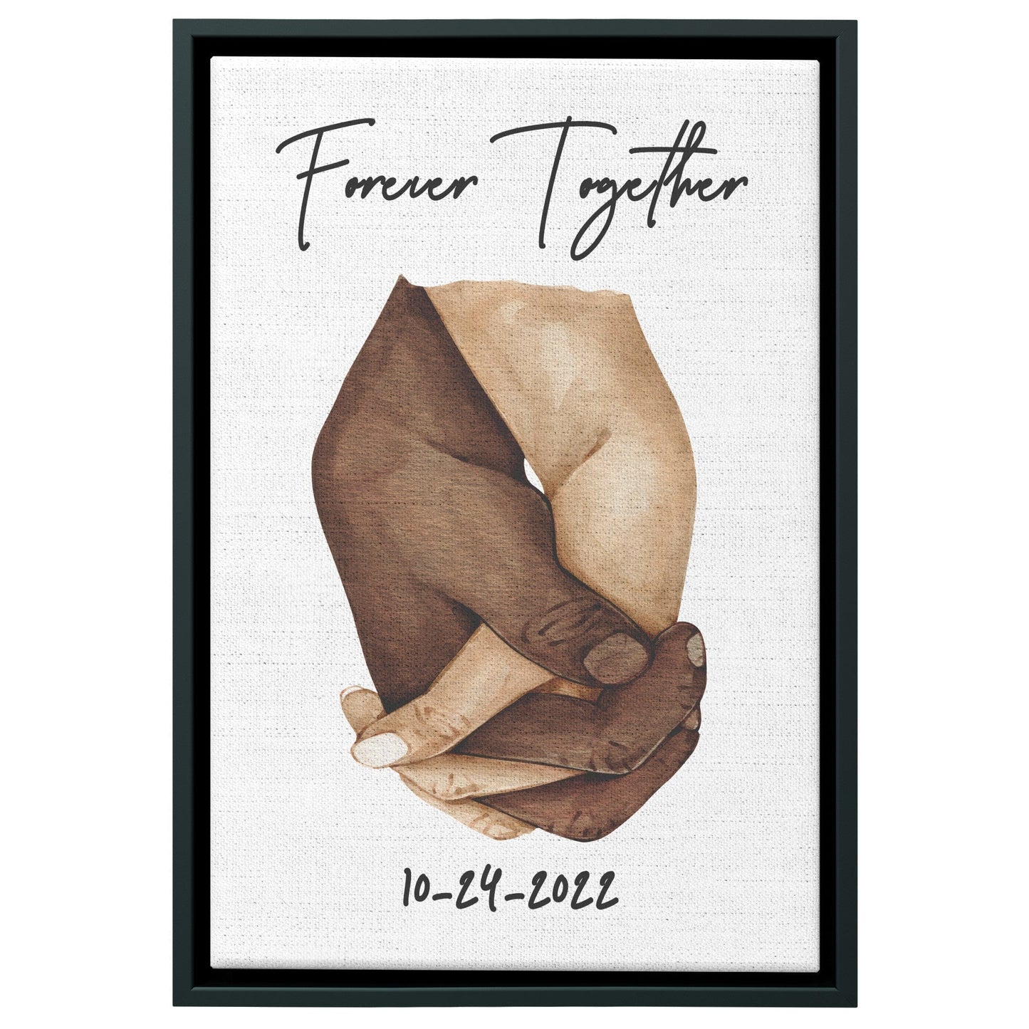 Forever Together Framed Canvas Holding Hands, Personalized Gifts