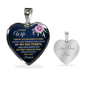 Luxury Heart Pendant Necklace, To My dear Wife Gift Necklace, Long Distance Gifts for Wife