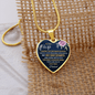 Luxury Heart Pendant Necklace, To My dear Wife Gift Necklace, Long Distance Gifts for Wife