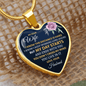 Luxury Heart Pendant Necklace, To My dear Wife Gift Necklace, Long Distance Gifts for Wife