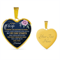 Luxury Heart Pendant Necklace, To My dear Wife Gift Necklace, Long Distance Gifts for Wife