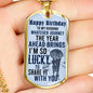 Husband Birthday Dog Tag, Luxury Military Dog Tag Necklace For Dad